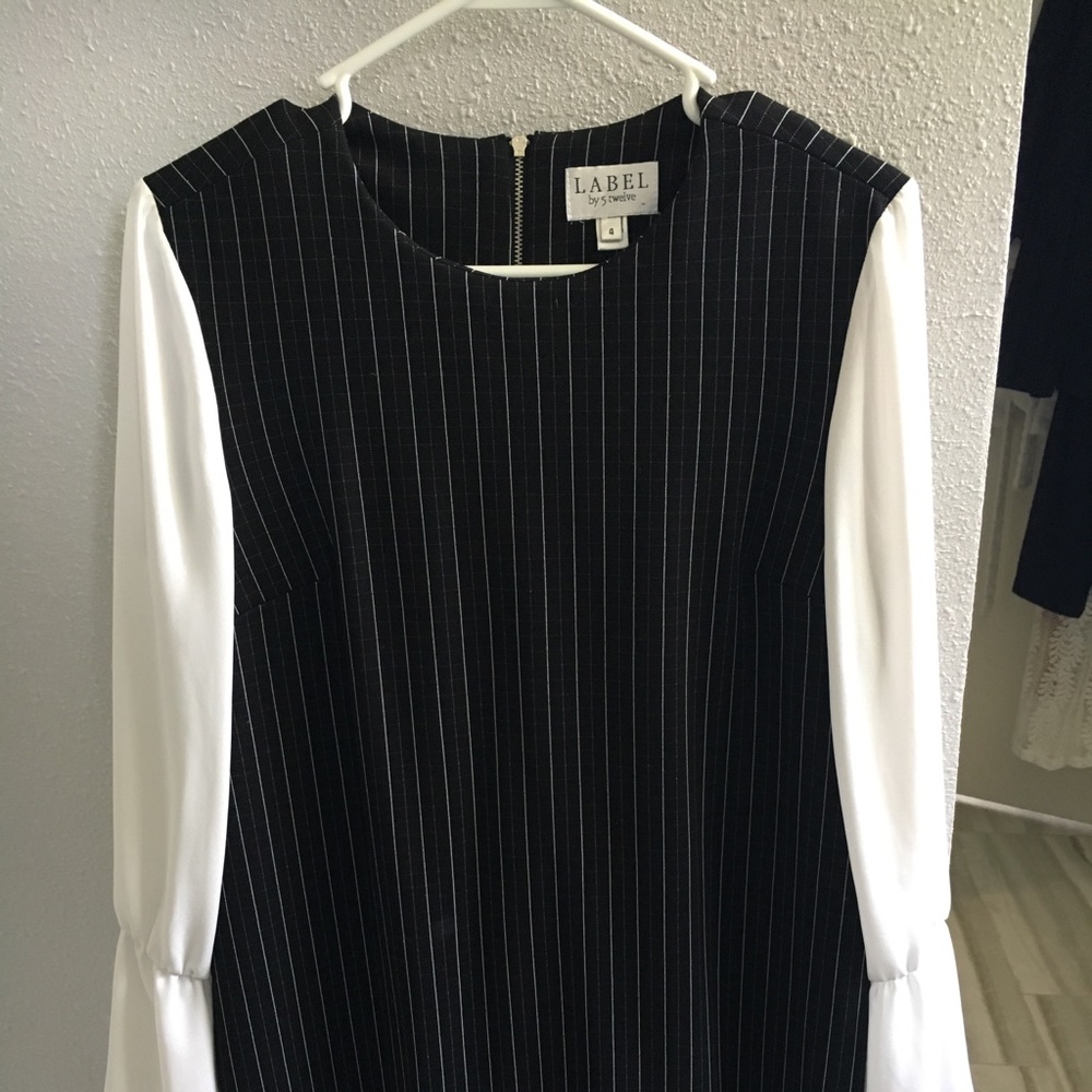 LABEL by 5 twelve black bell sleeve dress